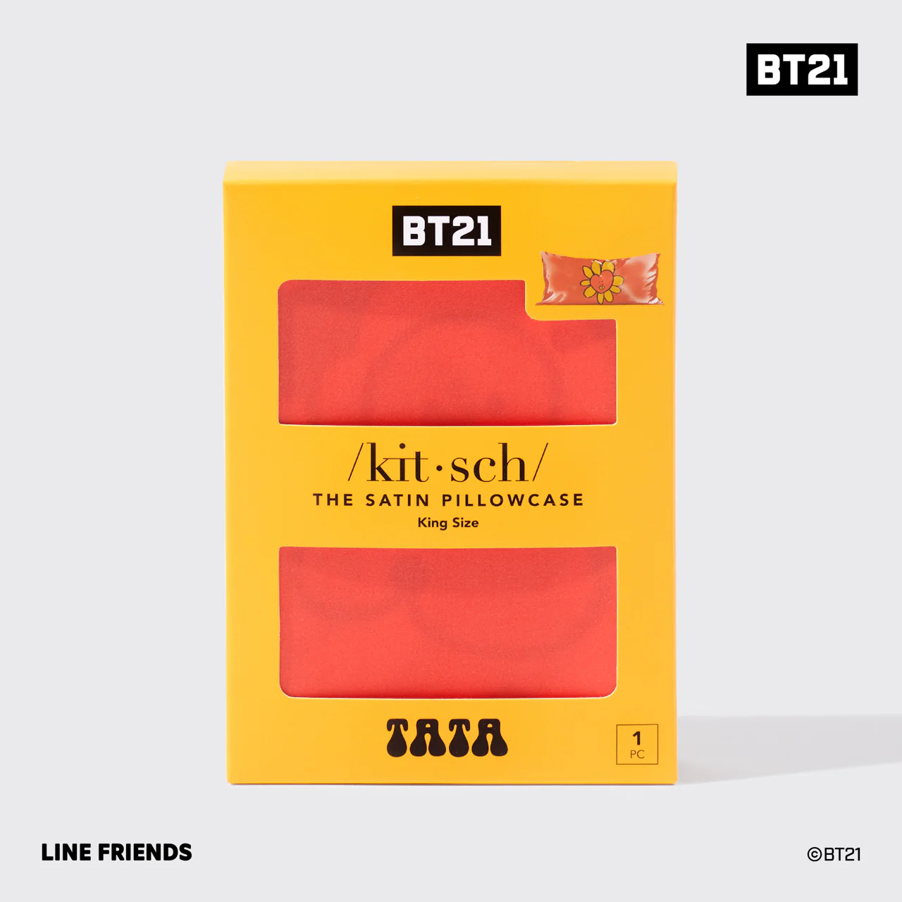 Kitsch x BT21 Satin Pillowcase in TATA - King - Image 4
